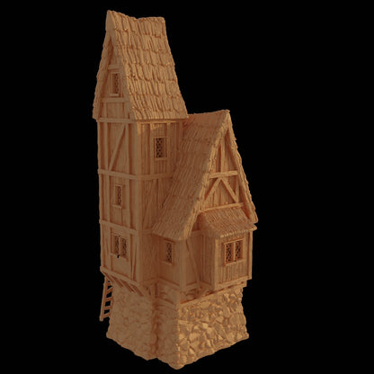 Tall Farmer Cottage House | D&D TTRPG Playable 3D Printed Building Terrain Scenery | MiniatureLand