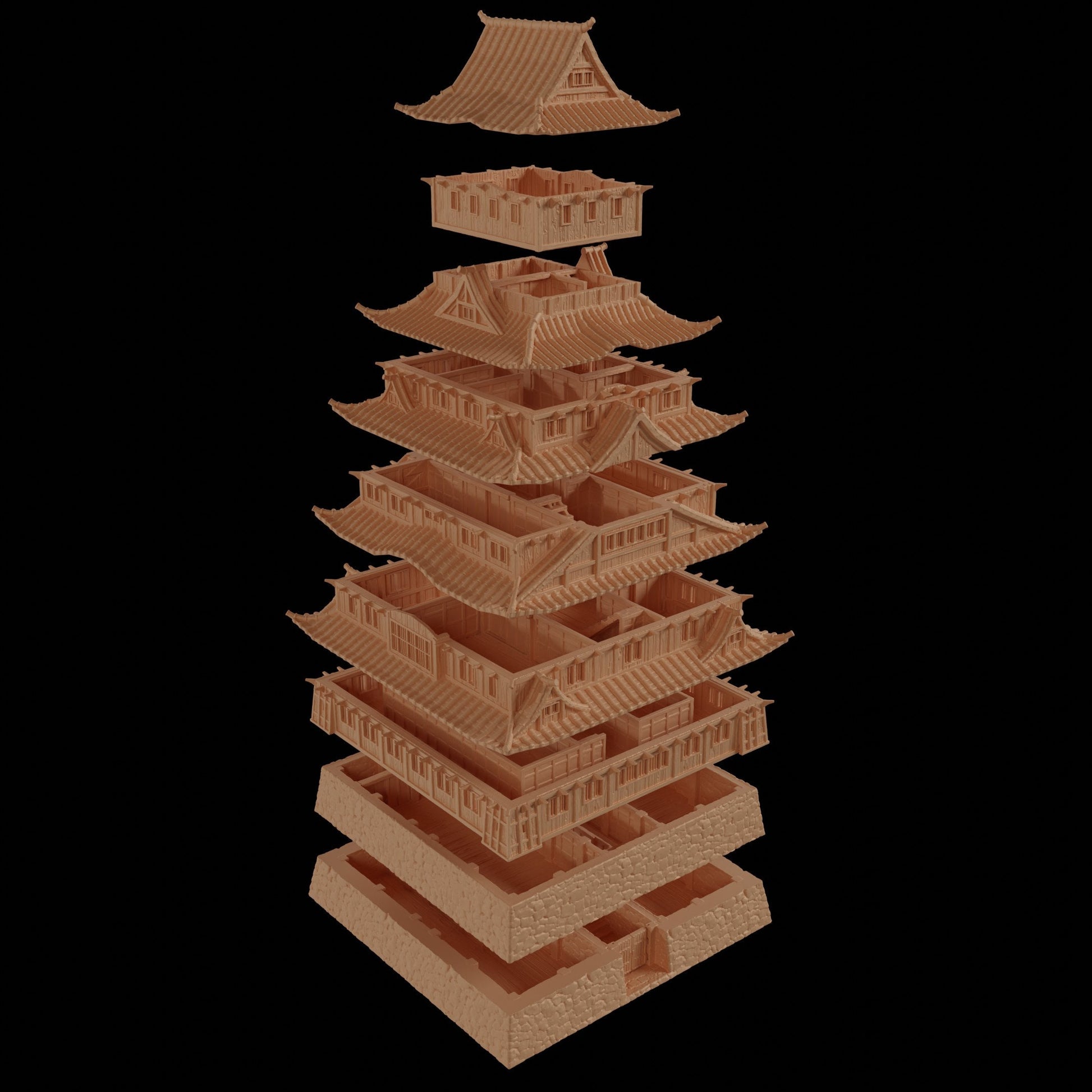 Japanese Castle | D&D TTRPG Playable 3D Printed Building Terrain Scenery | MiniatureLand