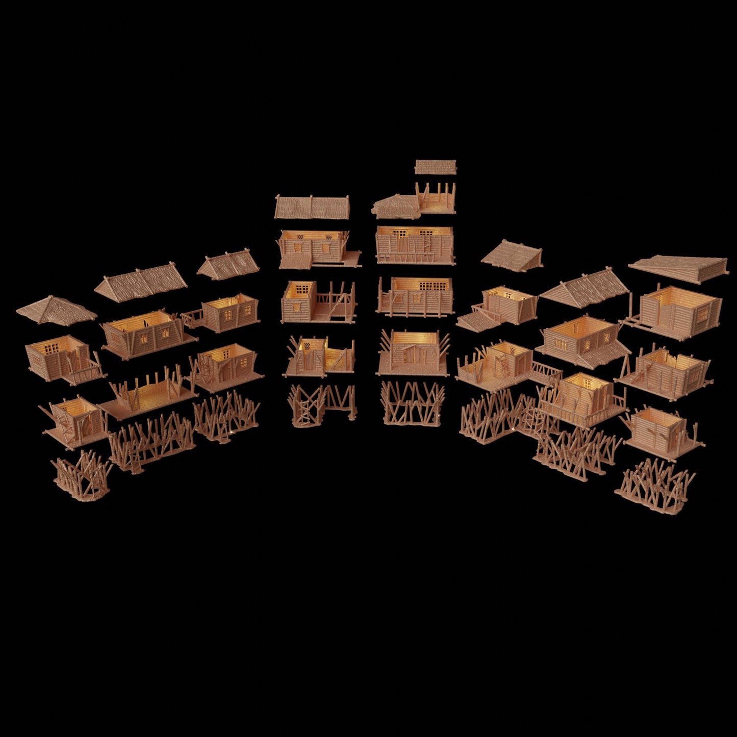 Marsh Settlement | D&D TTRPG Playable 3D Printed Building Terrain Scenery | MiniatureLand