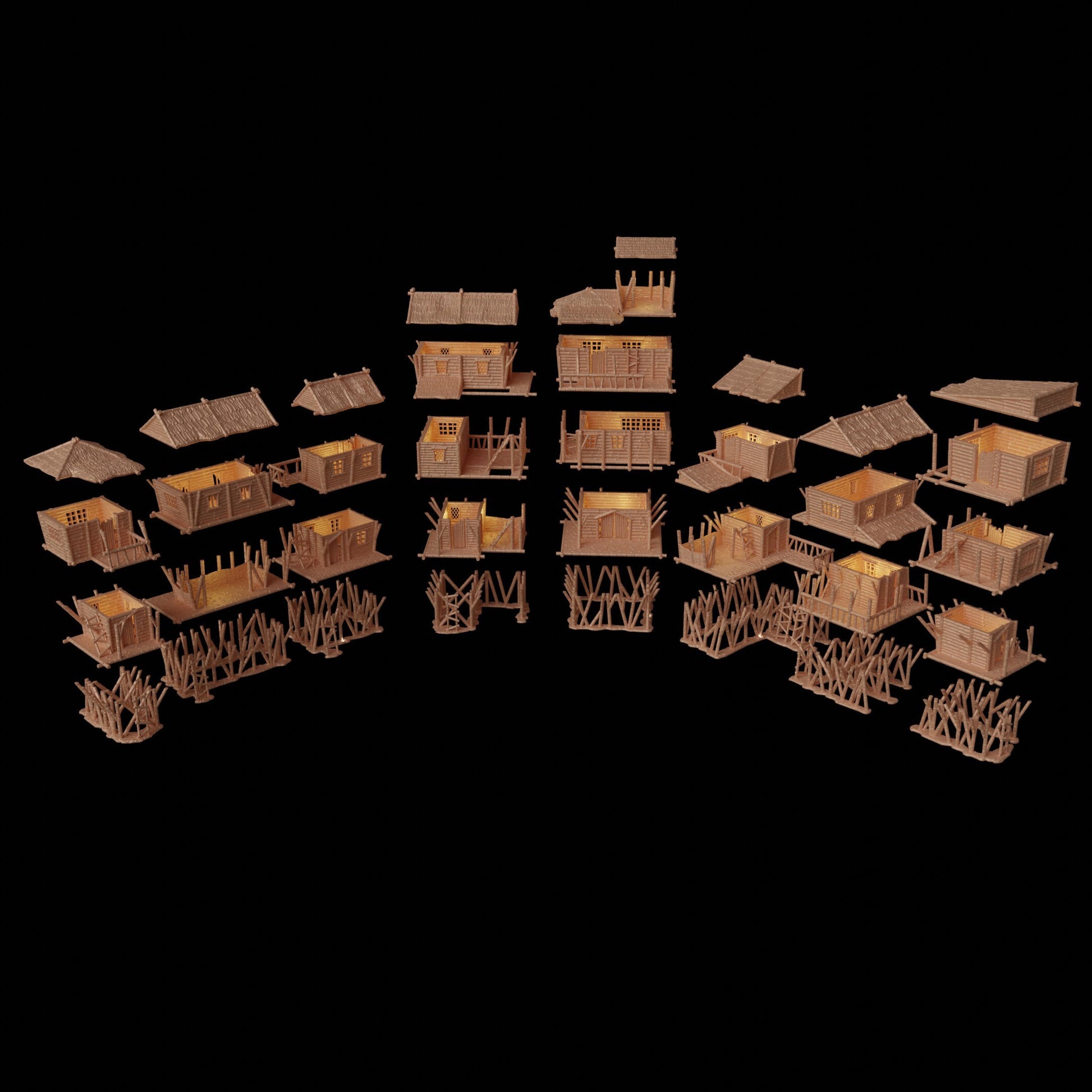 Marsh Settlement | D&D TTRPG Playable 3D Printed Building Terrain Scenery | MiniatureLand