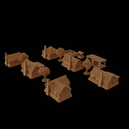 Medieval Village | D&D TTRPG Playable 3D Printed Building Terrain Scenery | MiniatureLand