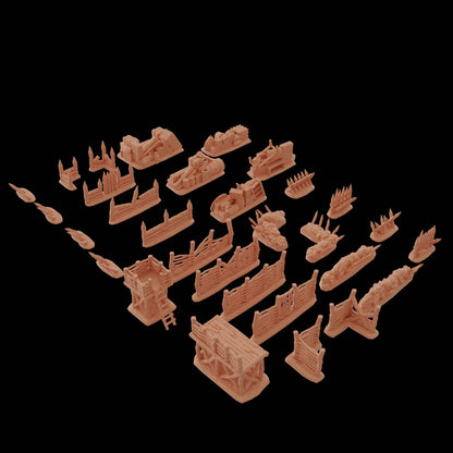 Village Barricades | D&D TTRPG Playable 3D Printed Building Terrain Scenery | MiniatureLand