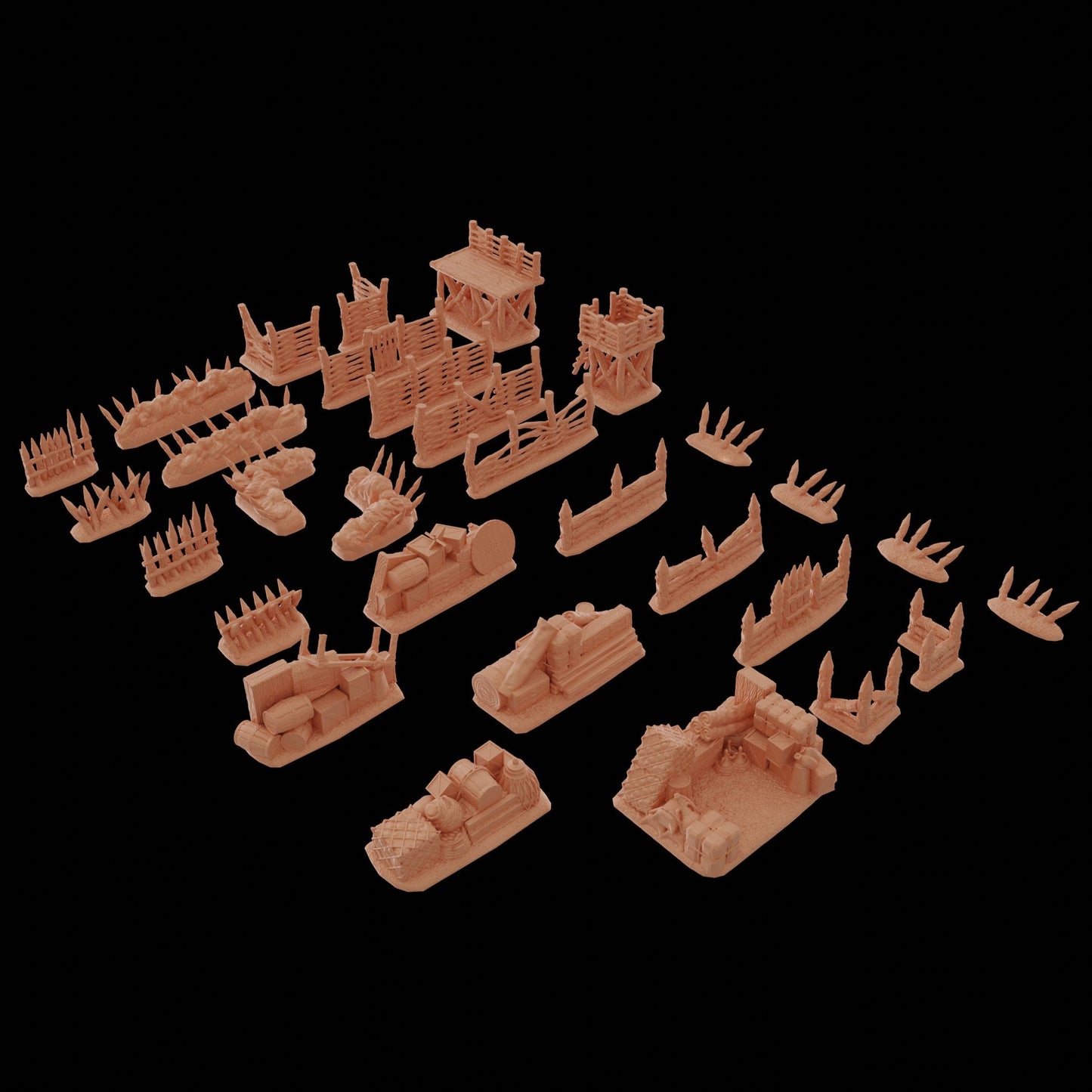 Village Barricades | D&D TTRPG Playable 3D Printed Building Terrain Scenery | MiniatureLand