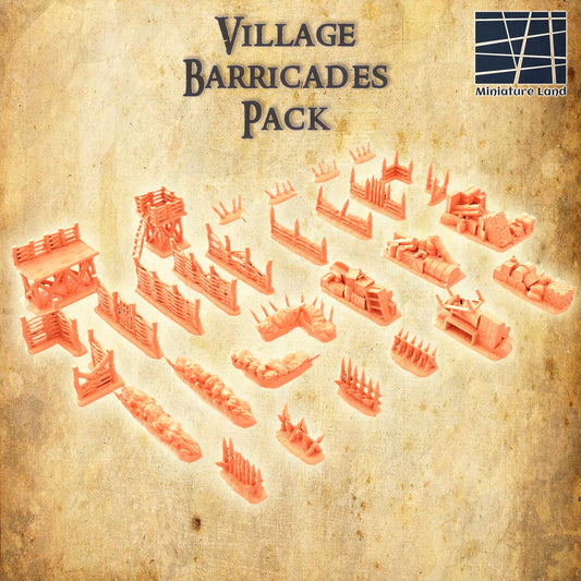 Village Barricades | D&D TTRPG Playable 3D Printed Building Terrain Scenery | MiniatureLand