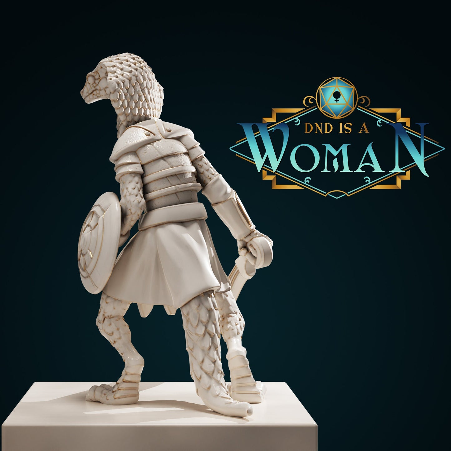 Serpentfolk Fighter | D&D TTRPG Miniature | DnD Is A Woman | NO BASE