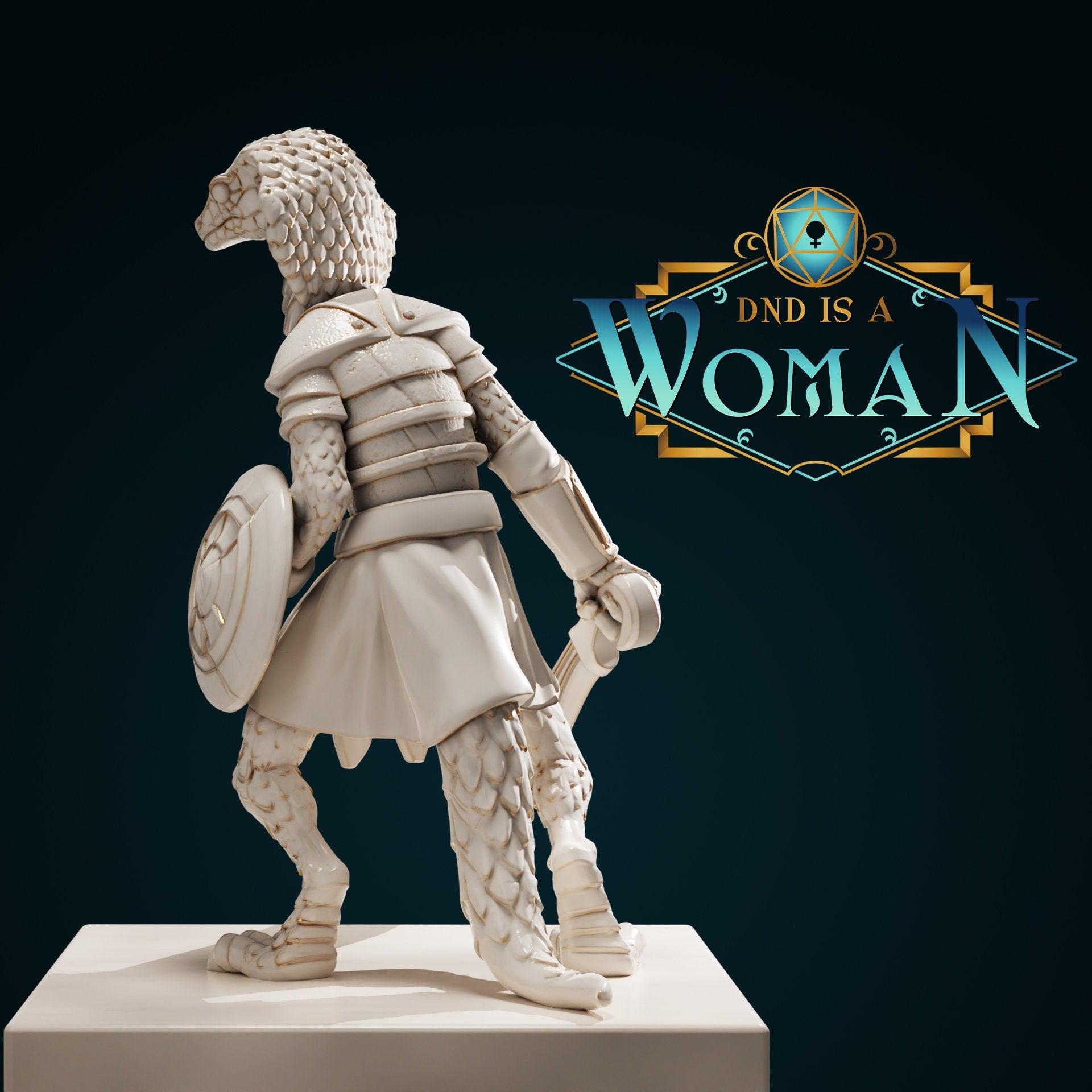 Serpentfolk Fighter | D&D TTRPG Miniature | DnD Is A Woman | NO BASE