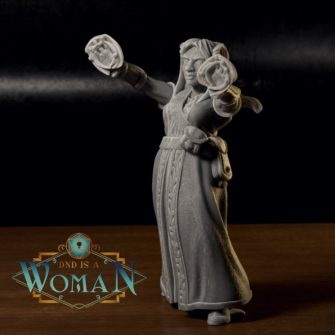 Dwarf Warlock | D&D TTRPG Miniature | DnD Is A Woman | NO BASE