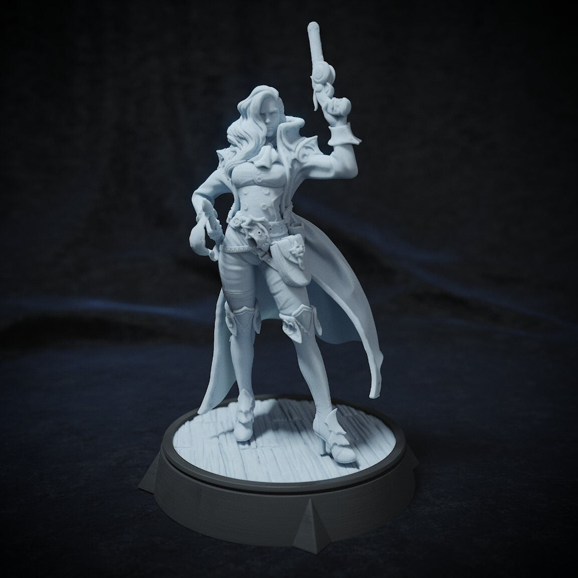 Alana Petter, Gunslinger Pirate | Tabletop Scale, Display Scale, Bust | TTRPG D&D Miniature | Cripta Studios