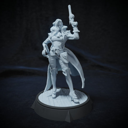 Alana Petter, Gunslinger Pirate | Tabletop Scale, Display Scale, Bust | TTRPG D&D Miniature | Cripta Studios