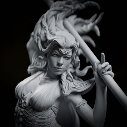 Asaria Miralana, Elf Hero | Tabletop Scale, Display Scale, Bust | TTRPG D&D Miniature | Cripta Studios