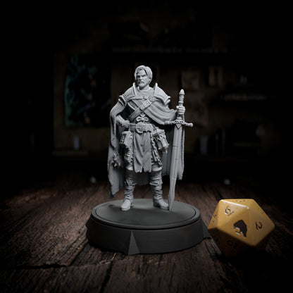 Bartolomeu Aulos, Fighter Hero | Tabletop, Display Scale, Bust | TTRPG D&D Miniature | Cripta Studios