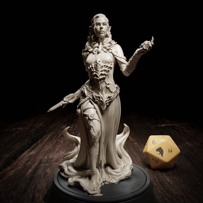 Maude Lacroix, Vampire Half Elf Sorcerer Warlock | Tabletop, Display Scale, Bust | TTRPG D&D Miniature | Cripta Studios