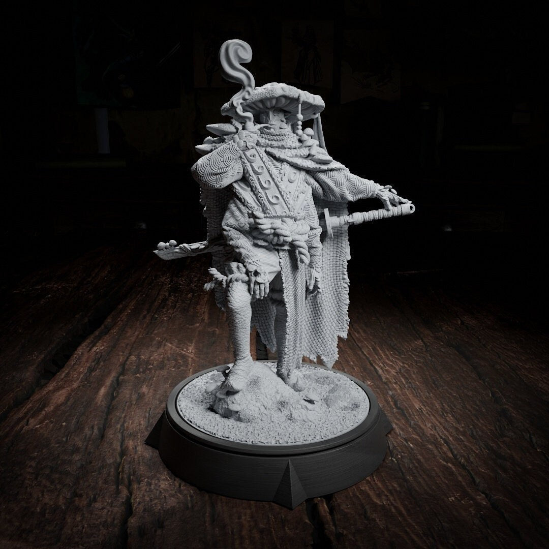Nameko Maitake, Myconid Thri-kreen Samurai | Tabletop, Display Scale, Bust | TTRPG D&D Miniature | Cripta Studios