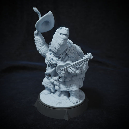 Sheeldon Tortoise, Tortle Bard | Tabletop, Display Scale, Bust | TTRPG D&D Miniature | Cripta Studios