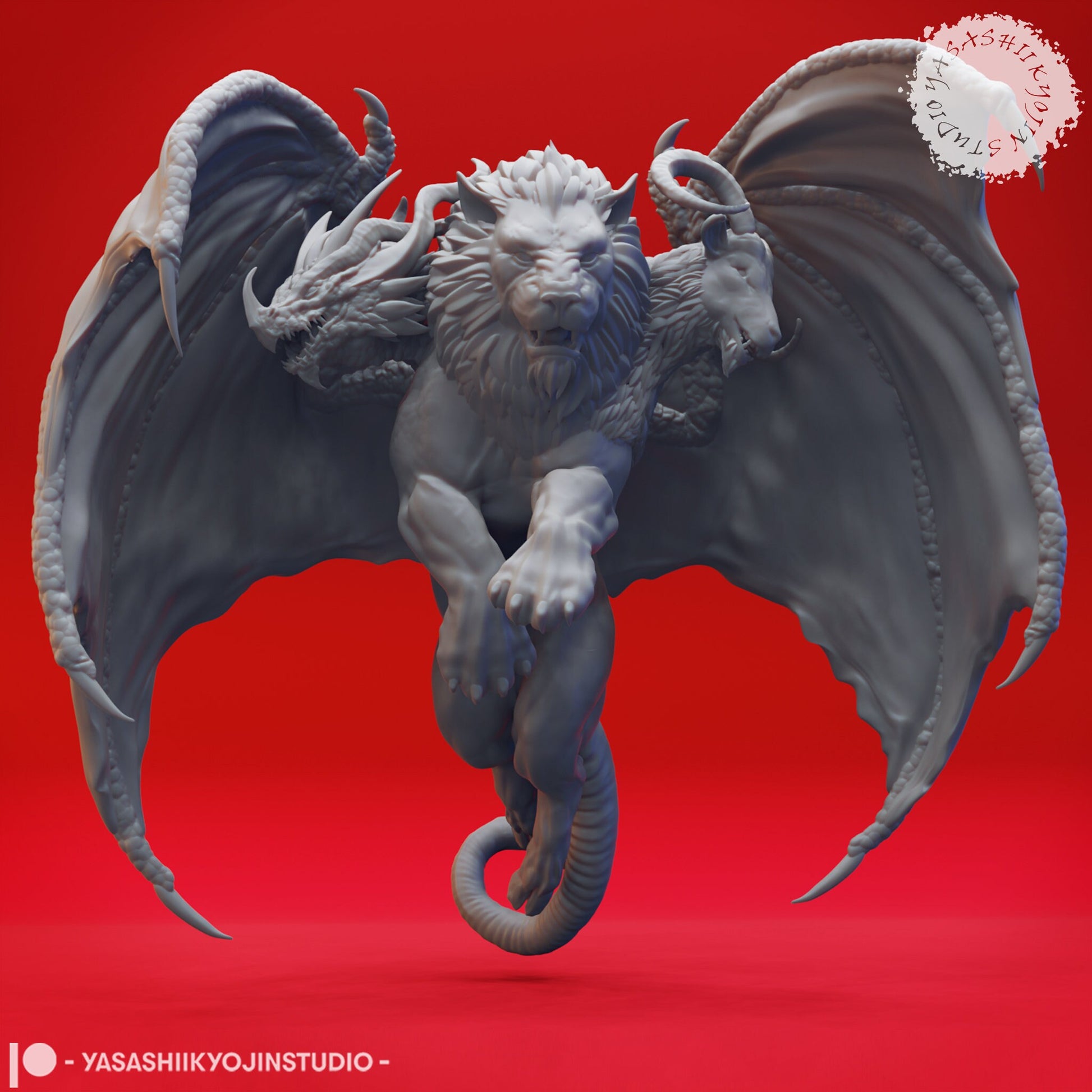 Chimera | TABLETOP SCALE | TTRPG Monster Miniature | Yasashii Kyojin Studio