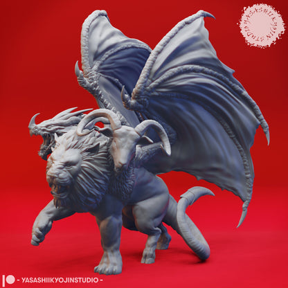 Chimera | TABLETOP SCALE | TTRPG Monster Miniature | Yasashii Kyojin Studio