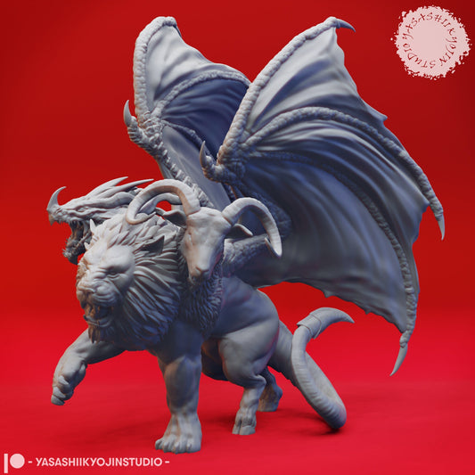 Chimera | TABLETOP SCALE | TTRPG Monster Miniature | Yasashii Kyojin Studio