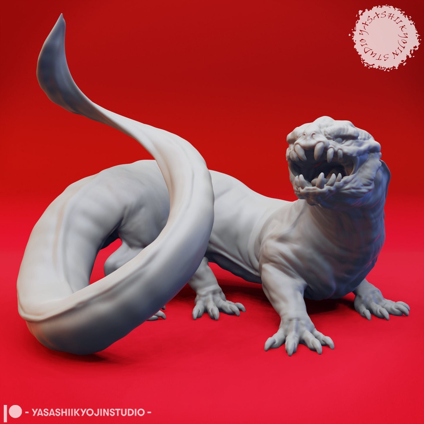 Frost Salamander | TABLETOP SCALE | TTRPG Monster Miniature | Yasashii Kyojin Studio