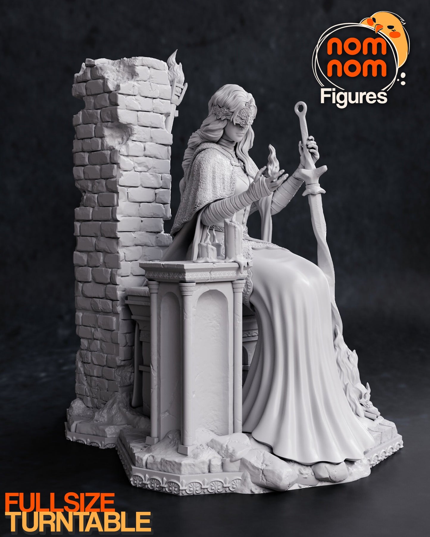 Fire Protecting Maiden | Resin Garage Kit Figure Video Game Fan Art | Nomnom Figures