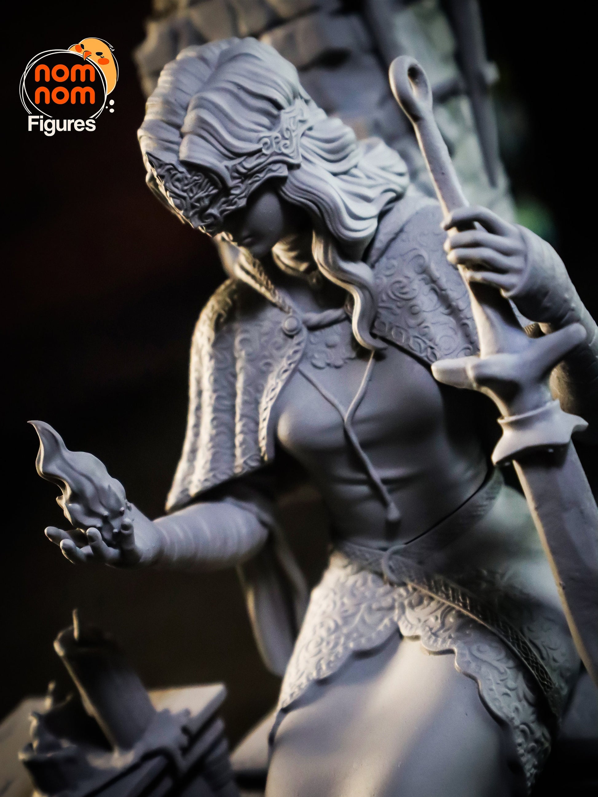 Fire Protecting Maiden | Resin Garage Kit Figure Video Game Fan Art | Nomnom Figures