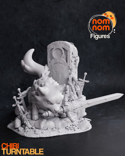 Chibi Greatsword Wolf | Resin Garage Kit Figure Video Game Fan Art | Nomnom Figures