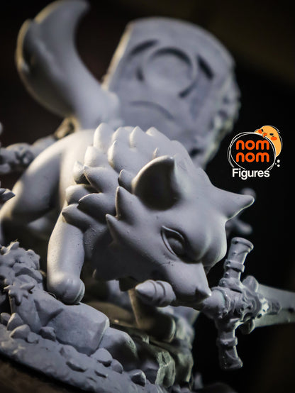Chibi Greatsword Wolf | Resin Garage Kit Figure Video Game Fan Art | Nomnom Figures