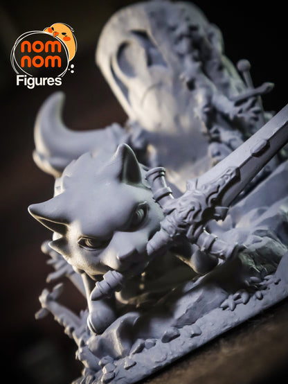 Chibi Greatsword Wolf | Resin Garage Kit Figure Video Game Fan Art | Nomnom Figures