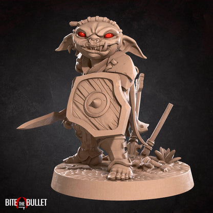 Goblin Fighter | TABLETOP SCALE | D&D TTRPG Pathfinder Miniature | Bite the Bullet
