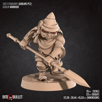 Goblin Warrior | TABLETOP SCALE | D&D TTRPG Pathfinder Miniature | Bite the Bullet