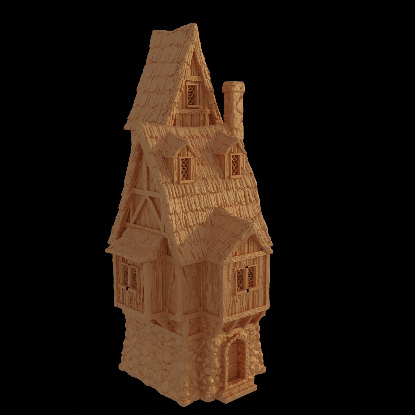 Tall Farmer Cottage House | D&D TTRPG Playable 3D Printed Building Terrain Scenery | MiniatureLand