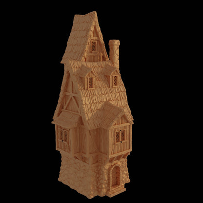 Tall Farmer Cottage House | D&D TTRPG Playable 3D Printed Building Terrain Scenery | MiniatureLand
