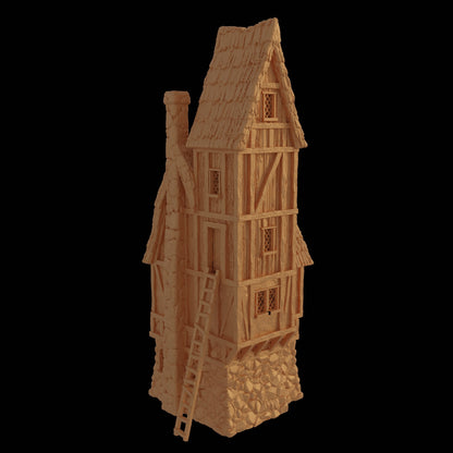 Tall Farmer Cottage House | D&D TTRPG Playable 3D Printed Building Terrain Scenery | MiniatureLand