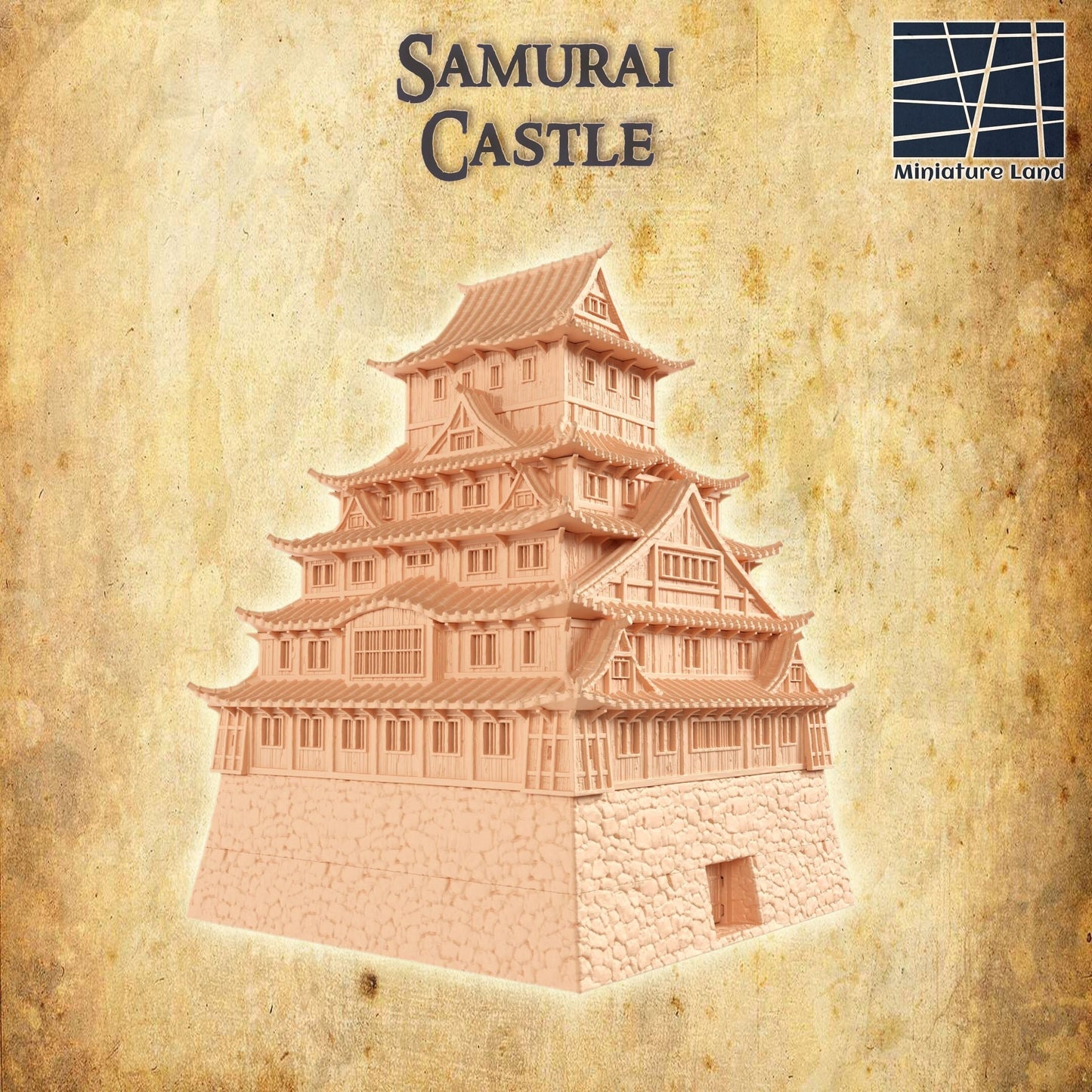 Japanese Castle | D&D TTRPG Playable 3D Printed Building Terrain Scenery | MiniatureLand