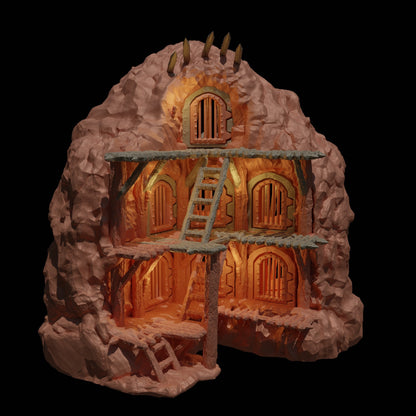 Old Cliff Prison | D&D TTRPG Playable 3D Printed Building Terrain Scenery | MiniatureLand