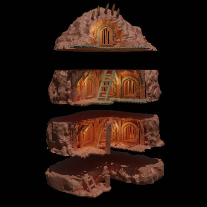 Old Cliff Prison | D&D TTRPG Playable 3D Printed Building Terrain Scenery | MiniatureLand