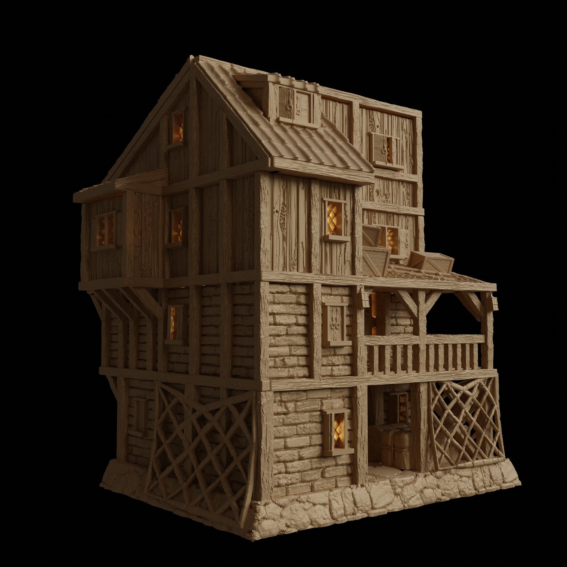 Port Tavern | D&D TTRPG Playable 3D Printed Building Terrain Scenery | MiniatureLand
