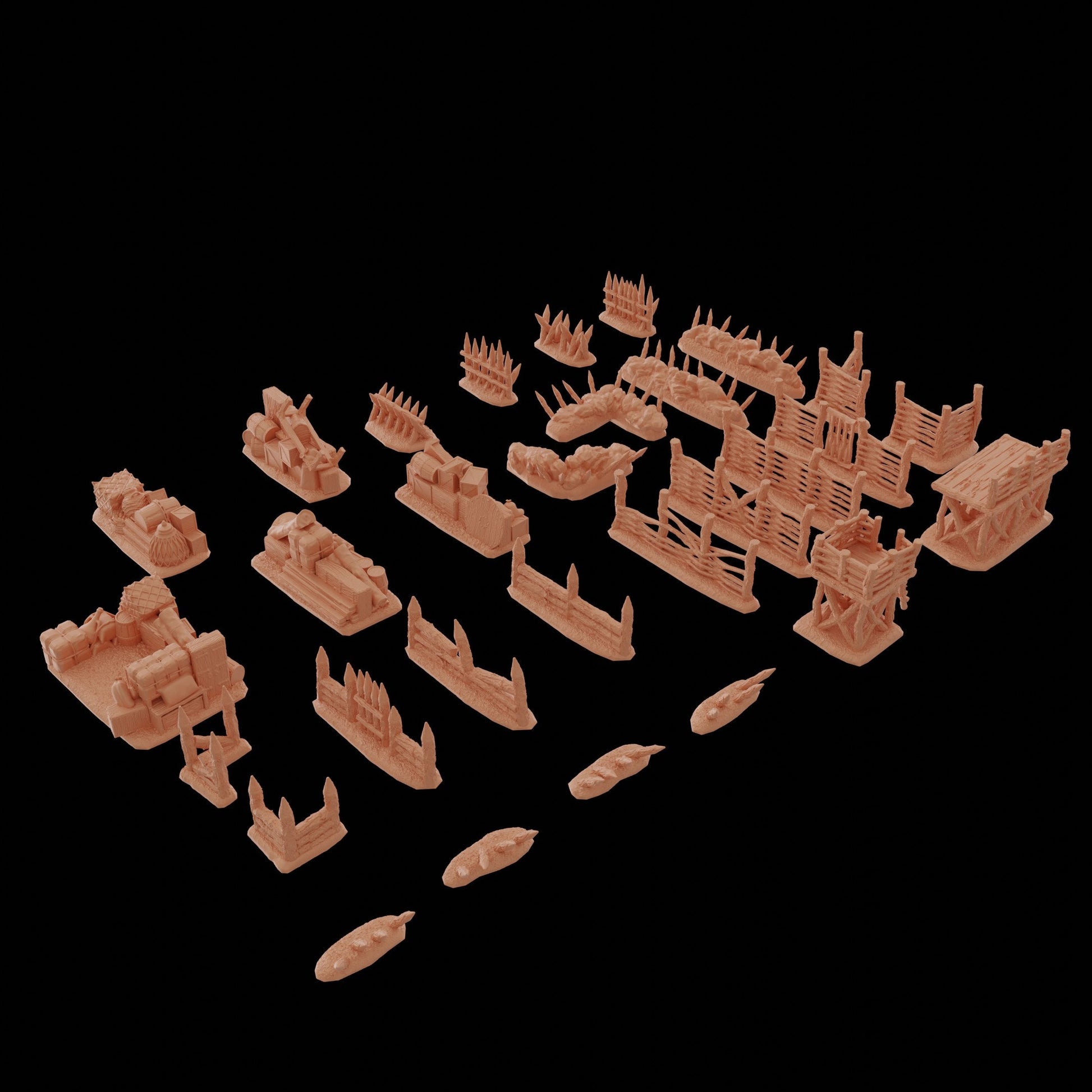 Village Barricades | D&D TTRPG Playable 3D Printed Building Terrain Scenery | MiniatureLand