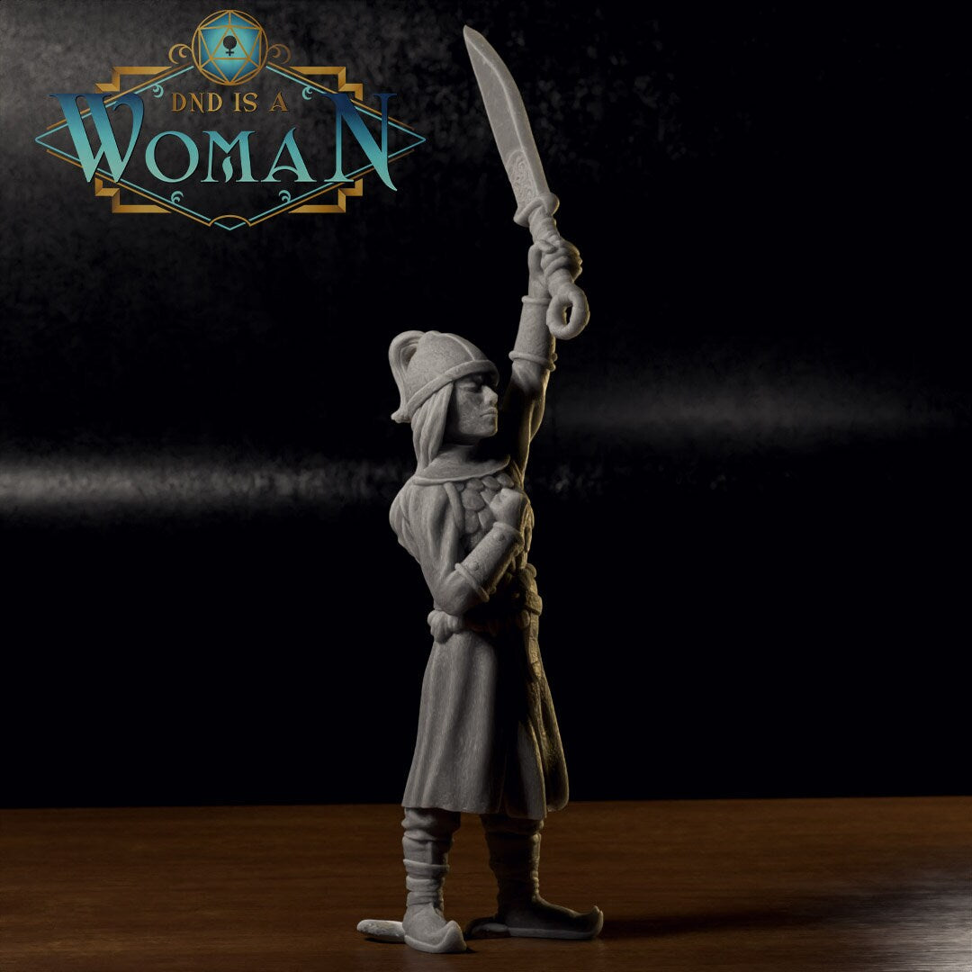 Halfling Paladin | D&D TTRPG Miniature | DnD Is A Woman | NO BASE