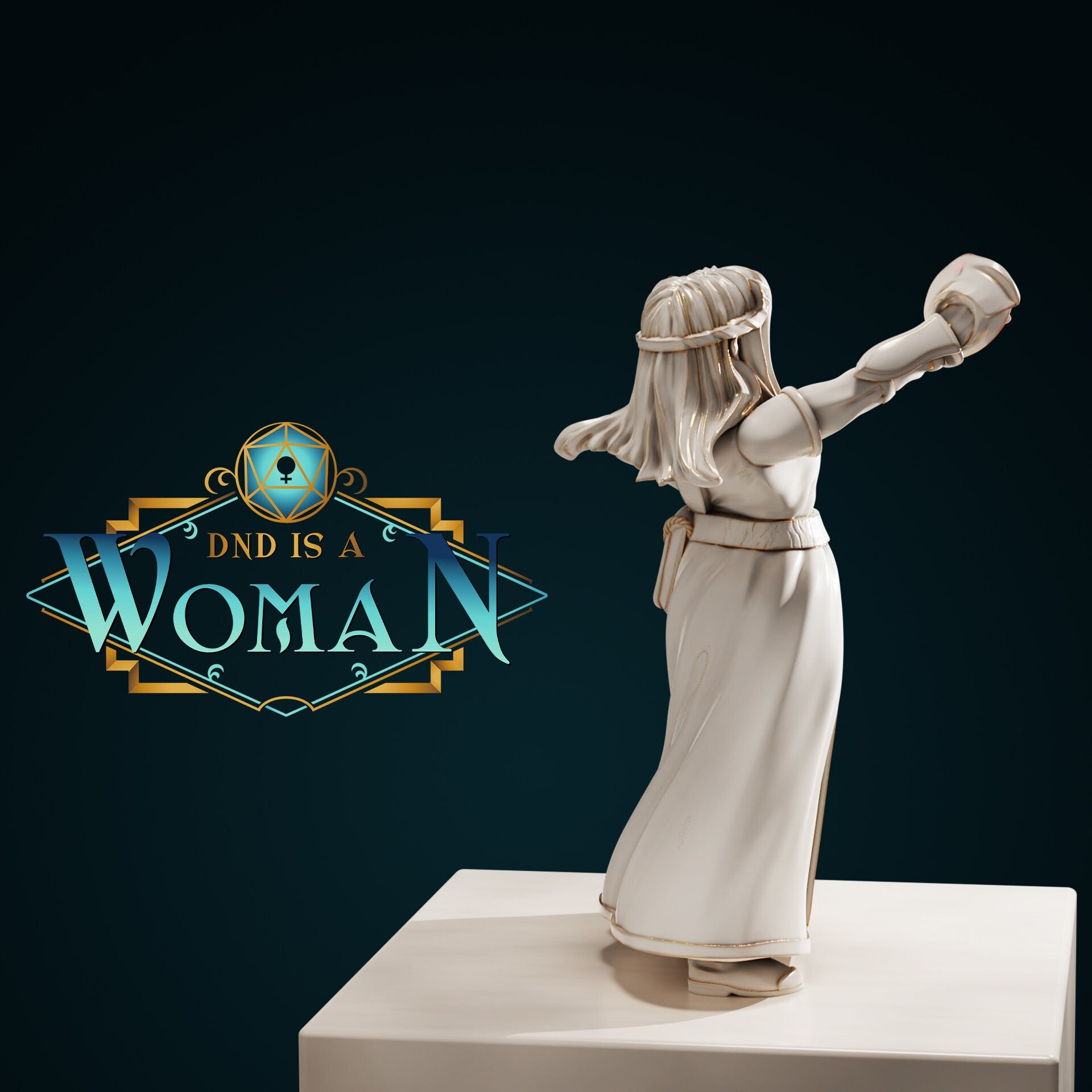 Dwarf Warlock | D&D TTRPG Miniature | DnD Is A Woman | NO BASE