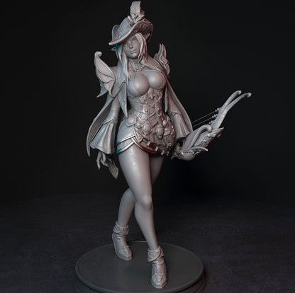Elf Bard | Tabletop and Display Scale | TTRPG D&D Miniature | Custom Miniatures/Dungeon Pin Ups | Unpainted, Unplated Resin 8k