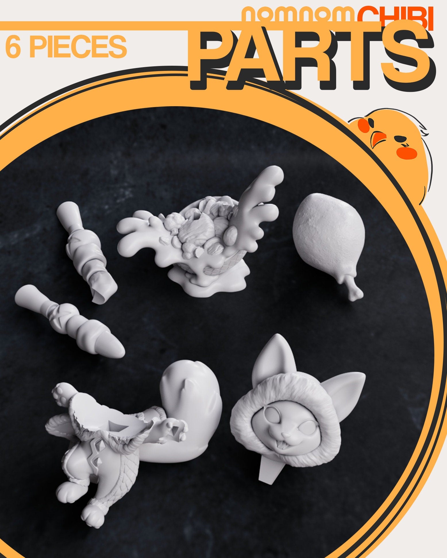 Chibi Feline Friend | Resin Garage Kit Figure Game Fan Art | Nomnom Figures