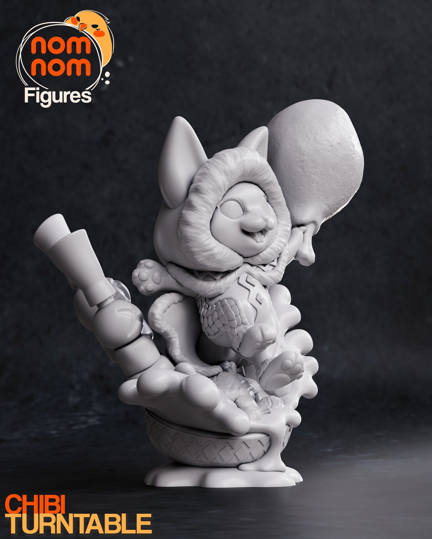 Chibi Feline Friend | Resin Garage Kit Figure Game Fan Art | Nomnom Figures