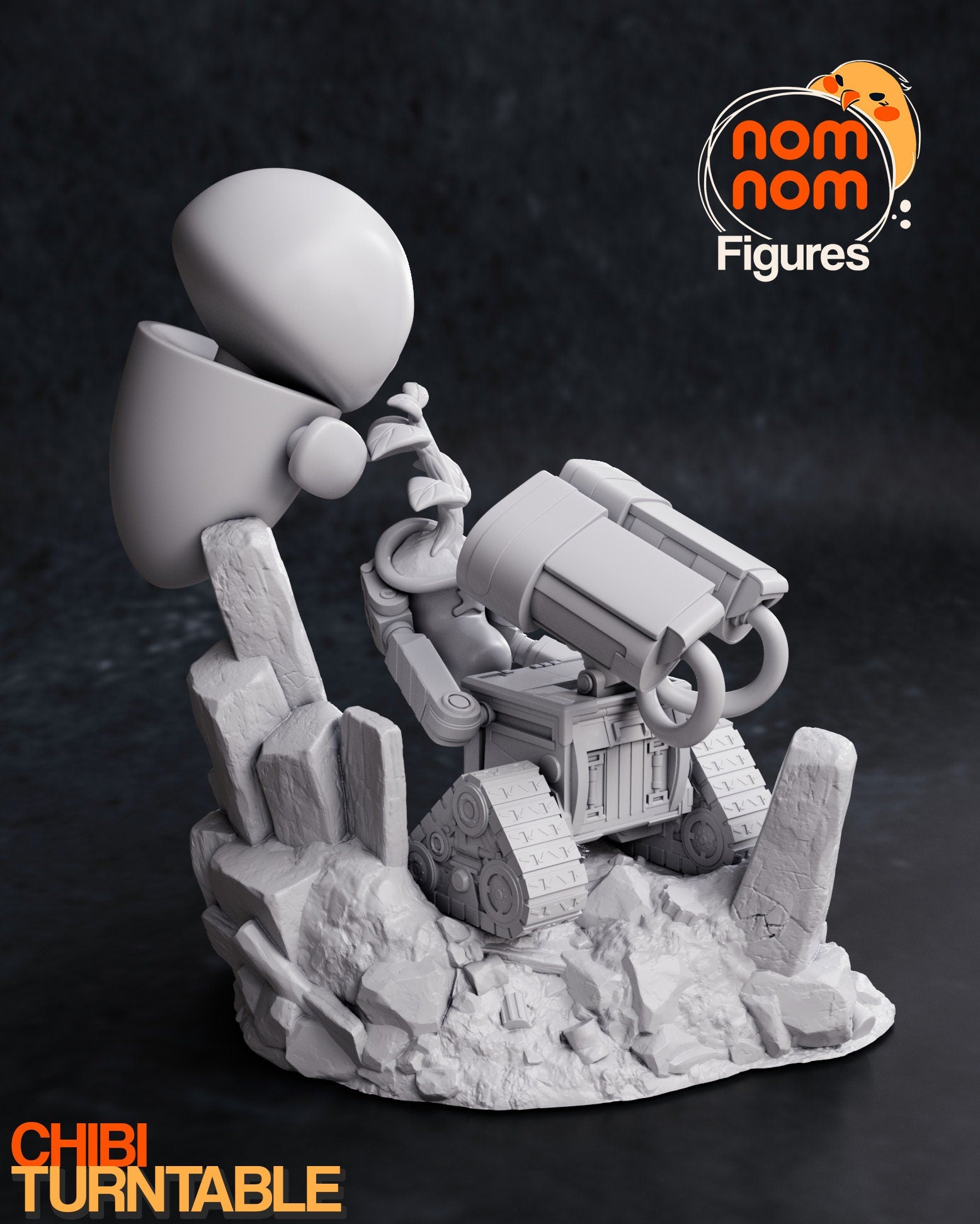 Chibi Robot Love Story | Resin Garage Kit Figure Movie Fan Art | Nomnom Figures