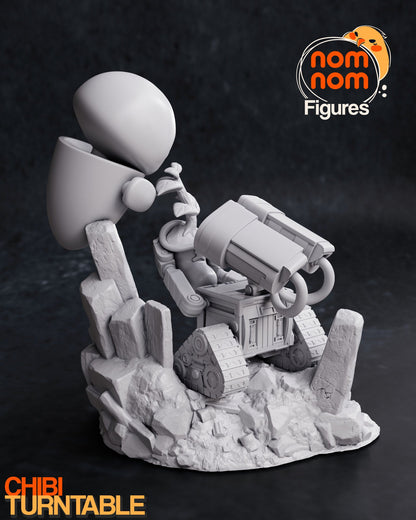 Chibi Robot Love Story | Resin Garage Kit Figure Movie Fan Art | Nomnom Figures