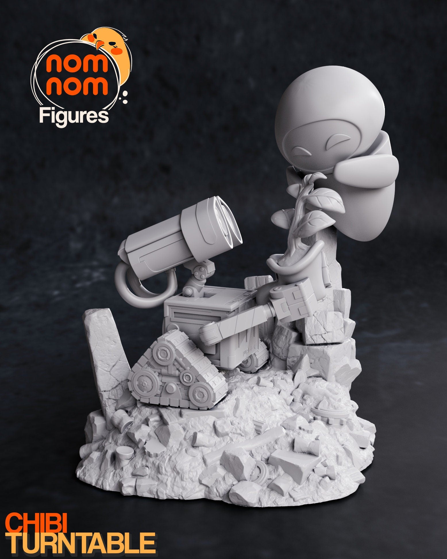 Chibi Robot Love Story | Resin Garage Kit Figure Movie Fan Art | Nomnom Figures