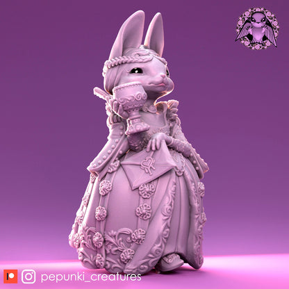 Bunny Duchess | Tabletop or Display Scale | D&D Humblewood TTRPG Miniature | Pepunki Creatures