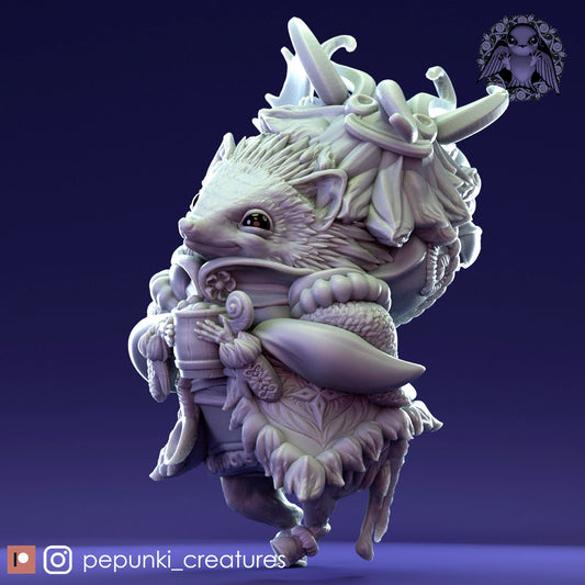 Hedgehog | Tabletop or Display Scale | D&D Humblewood TTRPG Miniature | Pepunki Creatures