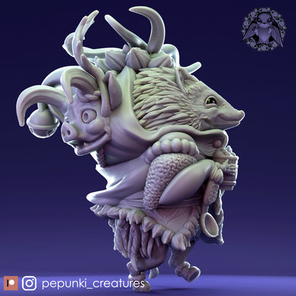 Hedgehog | Tabletop or Display Scale | D&D Humblewood TTRPG Miniature | Pepunki Creatures