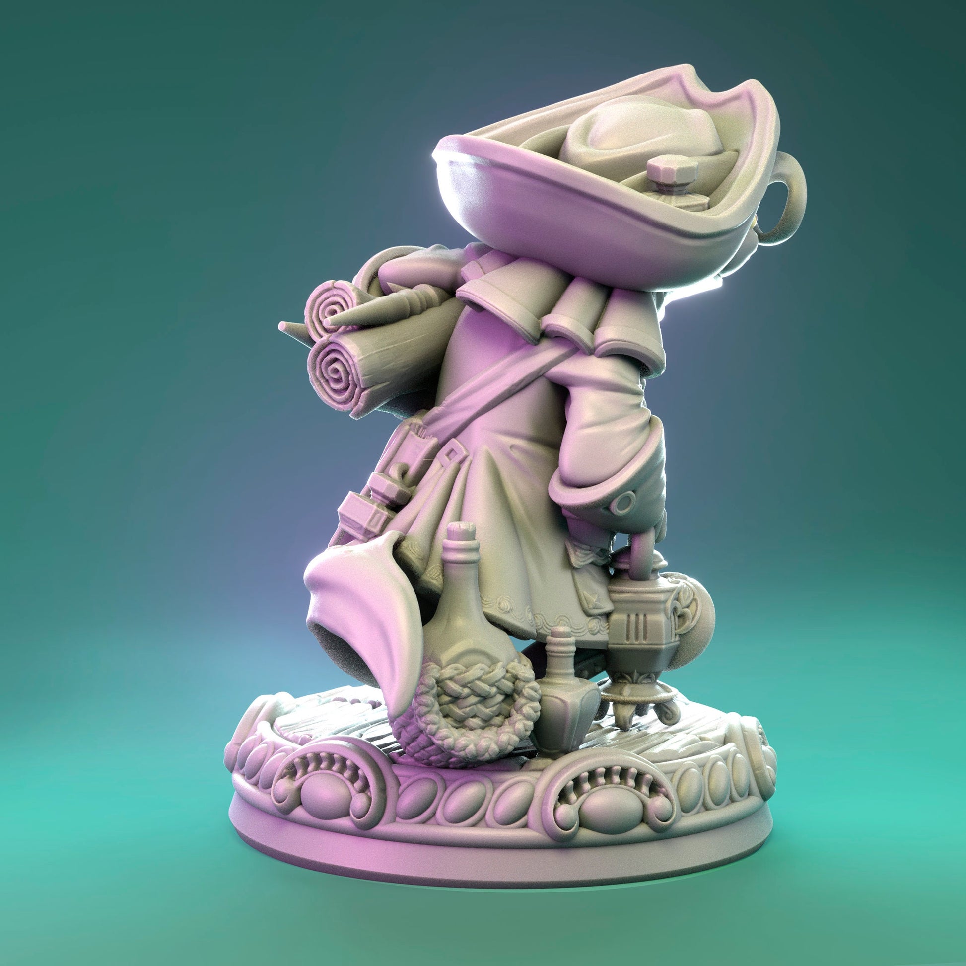 John Newt Scientist | Tabletop or Display Scale | D&D Humblewood TTRPG Miniature | Pepunki Creatures