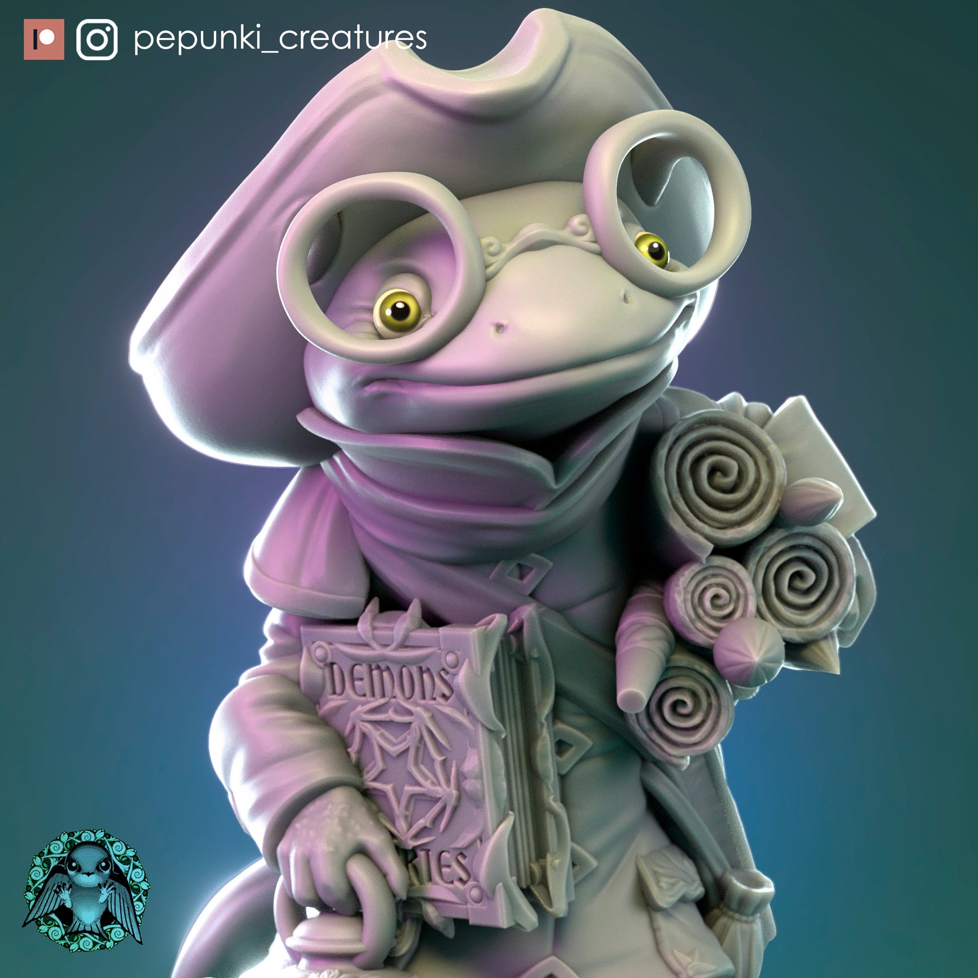 John Newt Scientist | Tabletop or Display Scale | D&D Humblewood TTRPG Miniature | Pepunki Creatures